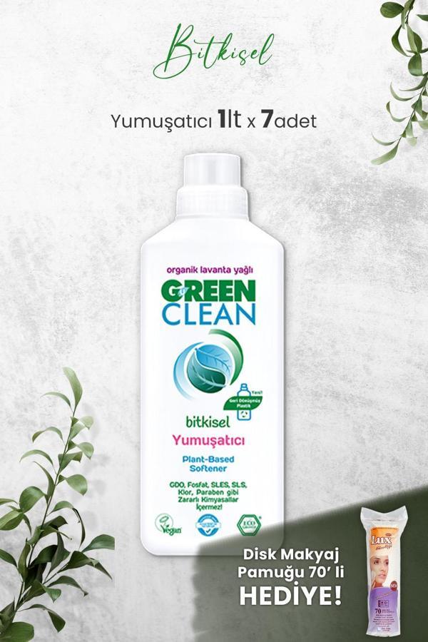 U Green Clean Bitkisel Çamaşır Yumuşatıcısı 1 Litre (Lavanta Kokulu) x 7 Adet ve Hediyeli - Image 1