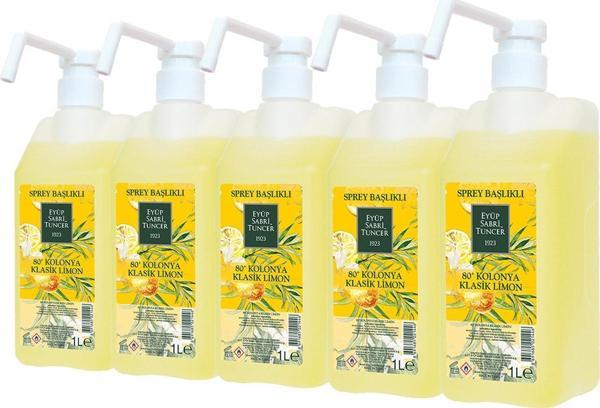 Eyüp Sabri Tuncer Klasik Limon Kolonyası Sprey Başlıklı 1 lt x 5 Adet - Image 1