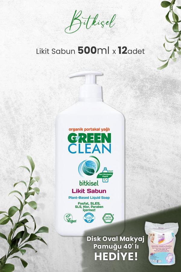 U Green Clean Organik Sıvı Sabun Portakallı 500 ML x 12 Adet ve Hediyeli - Image 1