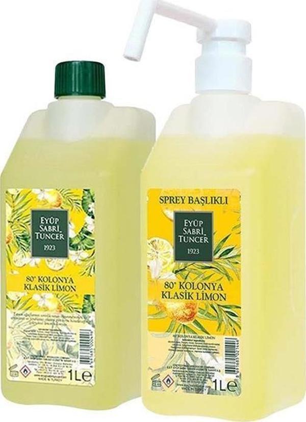 Eyüp Sabri Tuncer Klasik Limon Kolonyası Sprey ve Yedek Şişe 1 Litre - Image 1