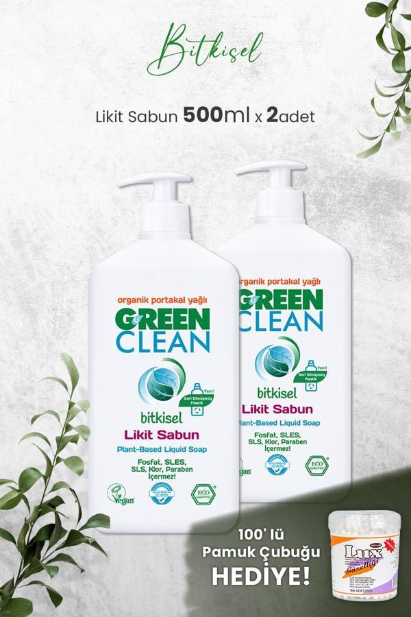 U Green Clean Organik Sıvı Sabun Portakallı 500 ML x 2 Adet ve Hediyeli - Image 1