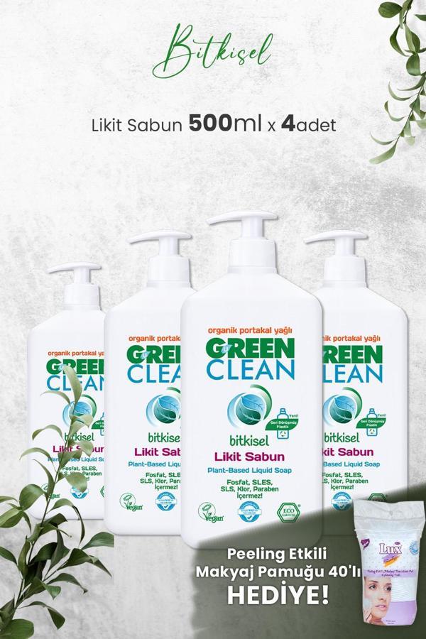 U Green Clean Organik Sıvı Sabun Portakallı 500 ML x 4 Adet ve Hediyeli - Image 1