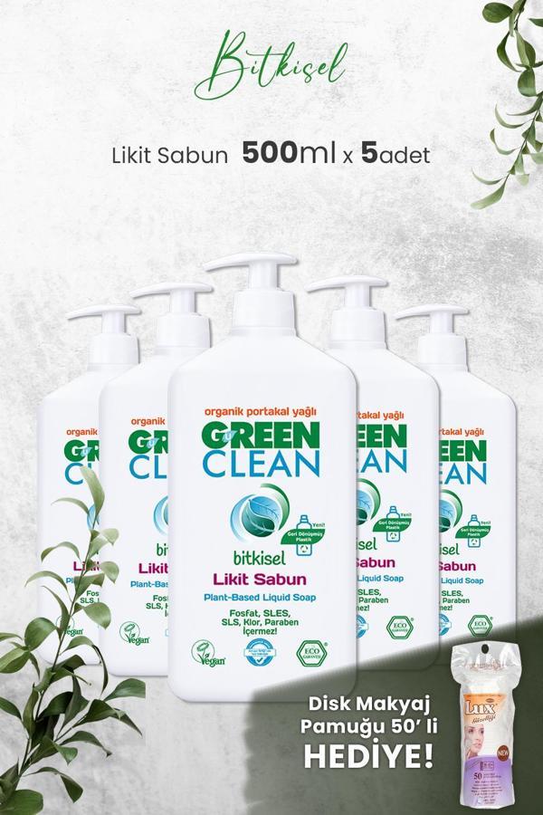 U Green Clean Organik Sıvı Sabun Portakallı 500 ML x 5 Adet ve Hediyeli - Image 1