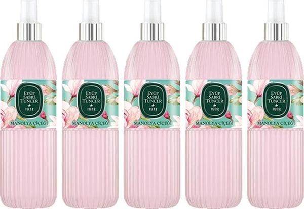 Eyüp Sabri Tuncer Manolya Çiçeği Kolonyası Silindir Pet Sprey Şişe 150 ML x 5 Adet - Image 1