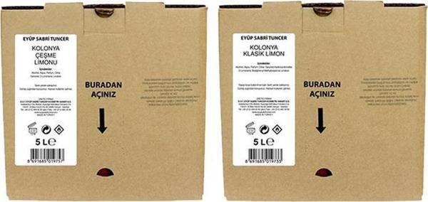Eyüp Sabri Tuncer Klasik ve Çeşme Limonu Kolonyası 5 lt - Bag in A Box - Image 1