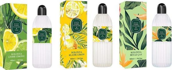 Eyüp Sabri Tuncer Kolonya Çeşme Limonu, Klasik Limon ve Beyaz Çay Pet Şişe 400 ml - Image 1