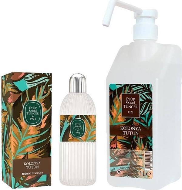 Eyüp Sabri Tuncer Tütün Kolonyası Sprey Başlıklı 1 lt ve Cam Şişe 400 ml - Image 1
