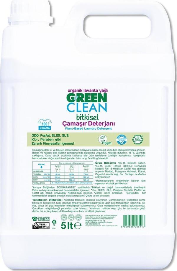 Green Clean 5 lt Çamaşır Deterjanı Lavanta Yağlı - Image 1