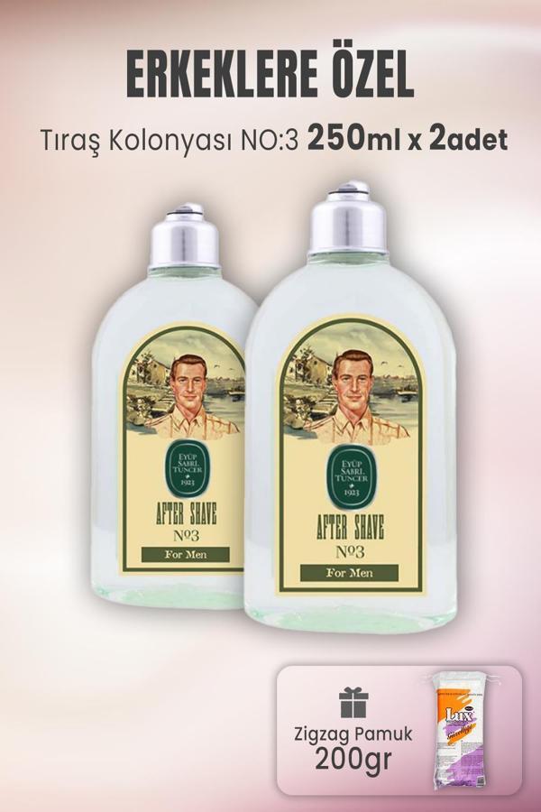 Eyüp Sabri Tuncer Tıraş Kolonyası No 3 x 2 Adet ve Zigzag Pamuk 200 gr - Image 1