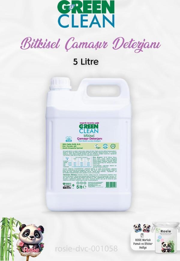 Green Clean Bitkisel Çamaşır Deterjanı Lavanta Yağlı 5 lt ve ROSIE - Image 1