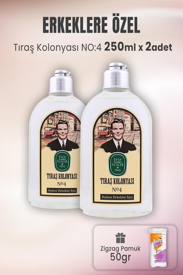 Eyüp Sabri Tuncer Tıraş Kolonyası No: 4 x 2 Adet ve Zigzag Pamuk 50 gr - Image 1