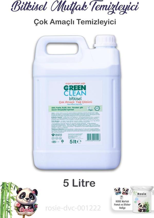 Green Clean Bitkisel Mutfak Temizleyici Çok Amaçlı Yağ Çözücü 5 lt ve ROSIE - Image 1
