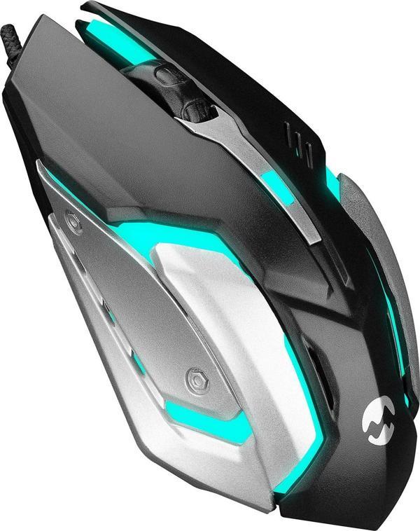 Everest Sm-G72 Usb Siyah-Gümüş Işıklandırmalı Oyuncu Mouse - Image 1
