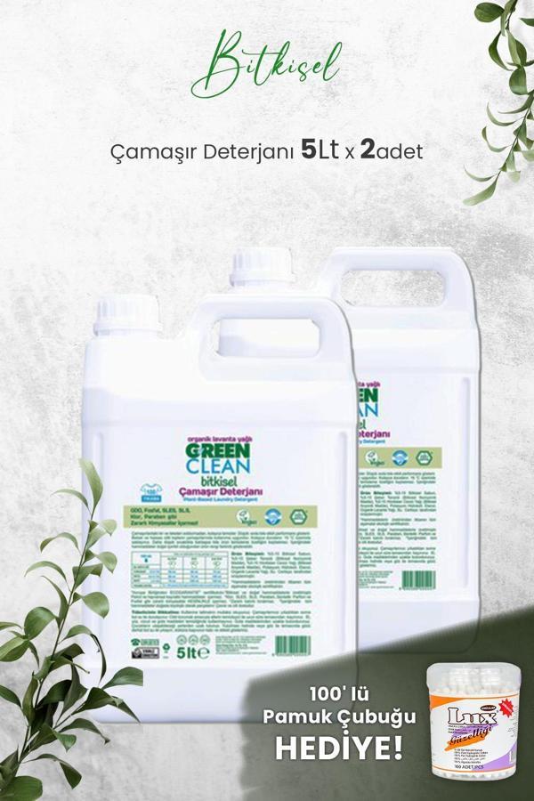 Green Clean Organik Çamaşır Deterjanı 5 Lt x 2 Adet ve Hediyeli - Image 1