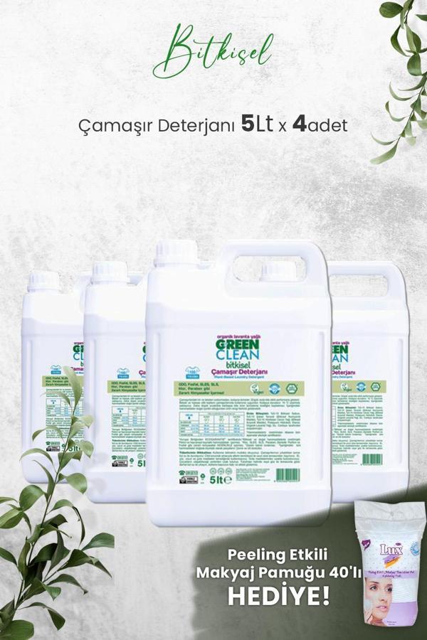Green Clean Organik Çamaşır Deterjanı 5 Lt x 4 Adet ve Hediyeli - Image 1