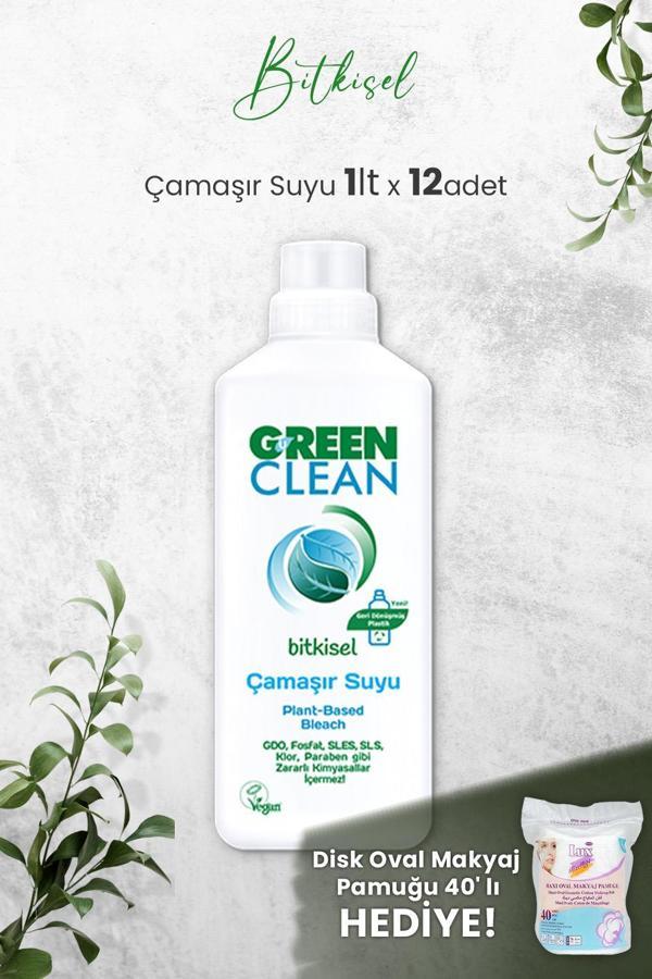U Green Clean Bitkisel Çamaşır Suyu 1 L x 12 Adet ve Hediyeli - Image 1