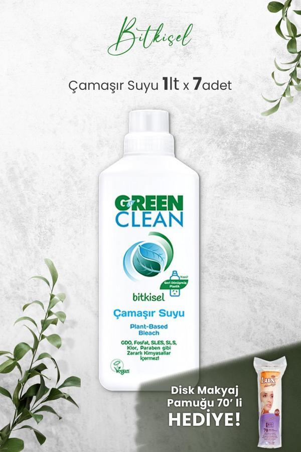 U Green Clean Bitkisel Çamaşır Suyu 1 L x 7 Adet ve Hediyeli - Image 1