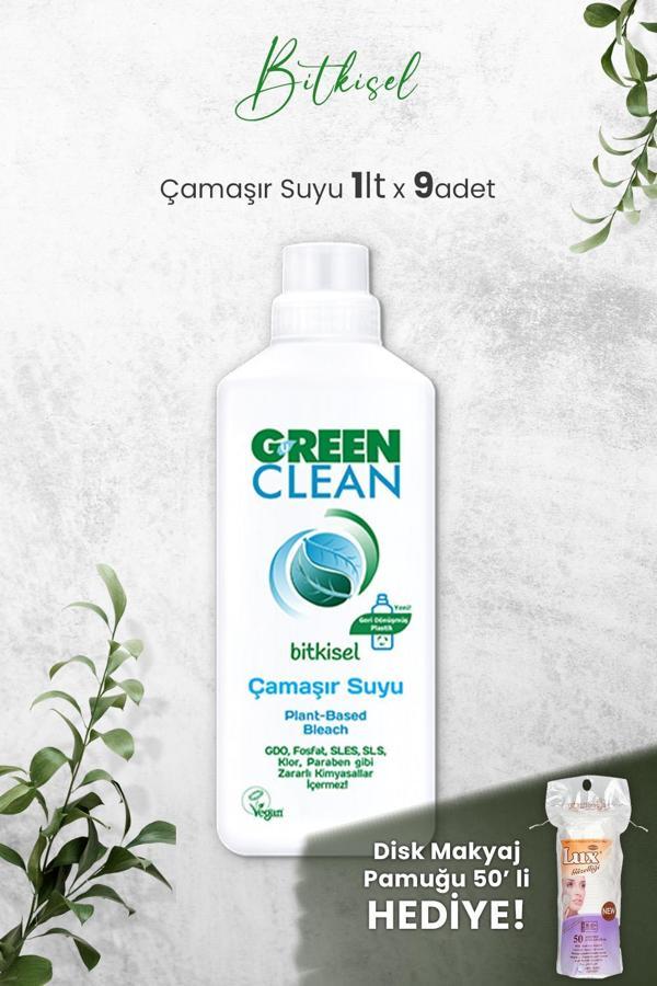 U Green Clean Bitkisel Çamaşır Suyu 1 L x 9 Adet ve Hediyeli - Image 1