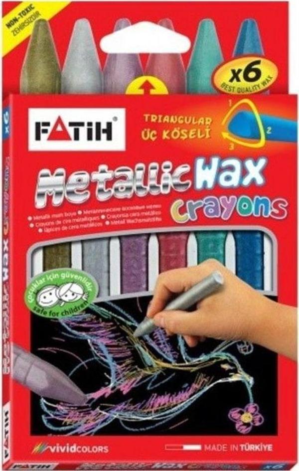 Fatih Mum Pastel Boya Wax Crayons Metalıc Kısa 6 Renk 50180 - Image 1
