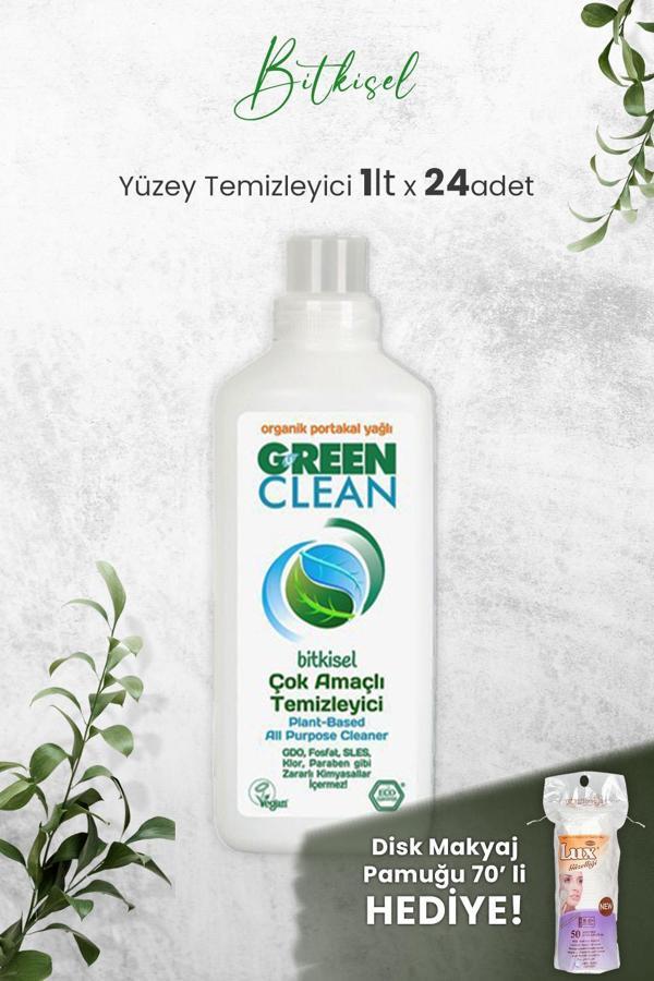 U Green Clean Çok Amaçlı Yüzey Temizleyici Portakallı 1 Litre x 24 Adet ve Hediyeli - Image 1