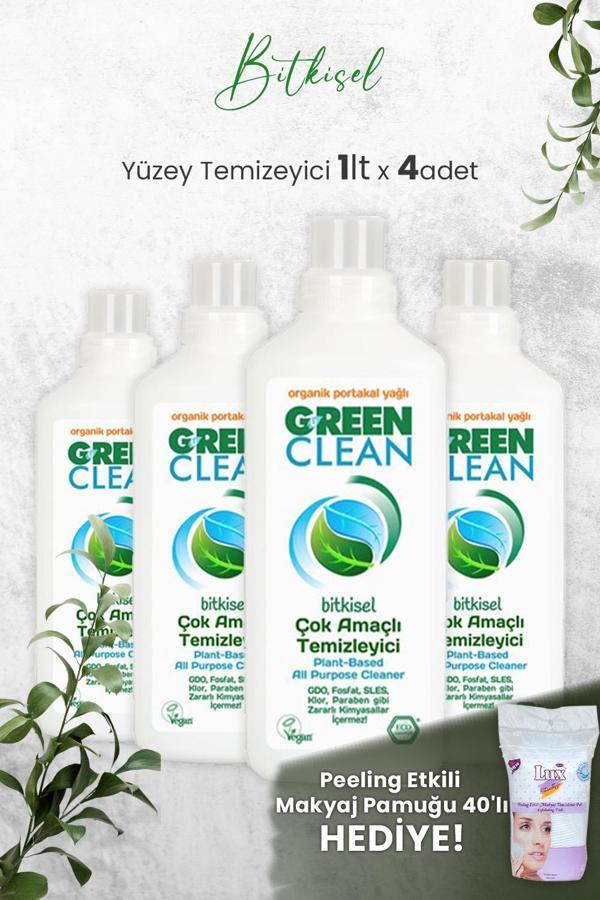 U Green Clean Çok Amaçlı Yüzey Temizleyici Portakallı 1 Litre x 4 Adet ve Hediyeli - Image 1