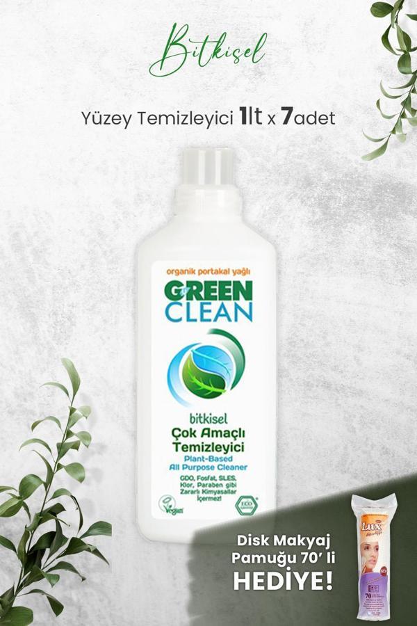 U Green Clean Çok Amaçlı Yüzey Temizleyici Portakallı 1 Litre x 7 Adet ve Hediyeli - Image 1