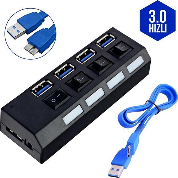 Gabble 4 Port USB 3.0 Çoklayıcı  Anahtarlı - Image 1