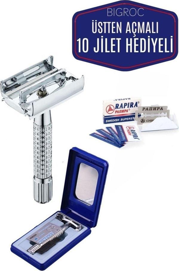 Homecare Bigroc Üstten Açmalı Tıraş Makinesi 10 Jilet Set - Image 1