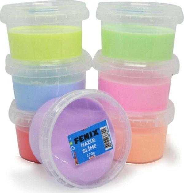 Bambapaw Yuvarlak Kutuda 6 Renk Hazır Slime - Hazır Slaym - 6X170Gr Toplam 1020Gr.Hsx - Image 1