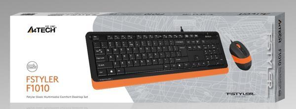 A4Tech F1010 Q Usb Turuncu Fn- mm Klv+Optik Mouse Set - Image 1