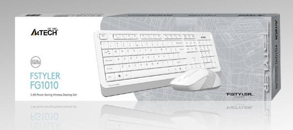 A4Tech Fg1010 2.4G Beyaz Q Fn- mm Klv+Optik Mouse Set - Image 1