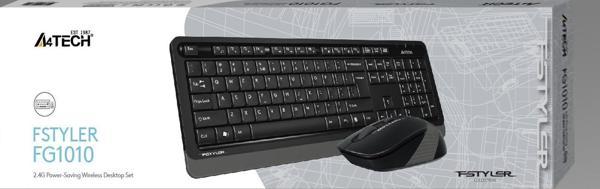 A4Tech Fg1010 2.4G Gri Q Fn- mm Klv+Optik Mouse Set - Image 1