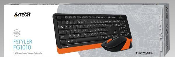 A4Tech Fg1010 2.4G Turuncu Q Fn- mm Klv+Optik Mouse Set - Image 1