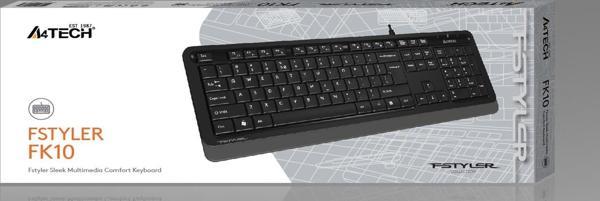 A4Tech Fk10 Q Usb Fsytyler Gri Tr Fn-Multimedya Klavye - Image 1
