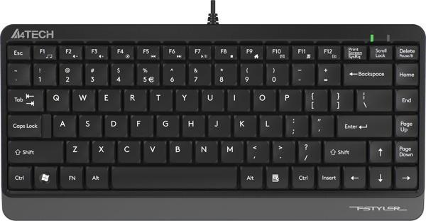 A4Tech FK11 Q Usb Kablolu mm Mini Gri Siyah Klavye - Image 1