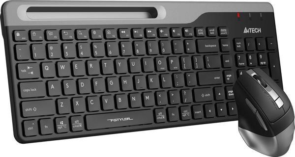 A4Tech Fstyler FB2535C Siyah Bluetooth+2.4G Nano Fn Multimedya Klavye Şarjlı Mouse Set - Image 1