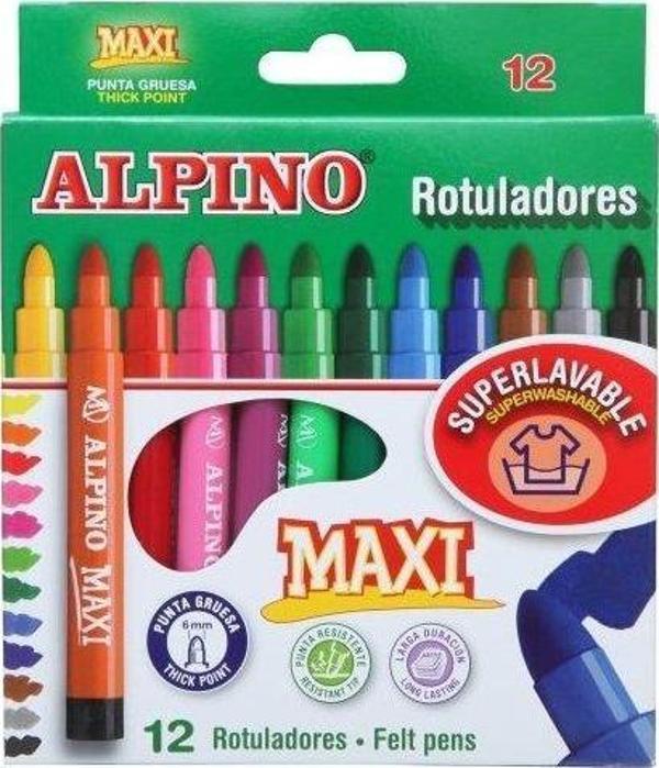 Alpino Keçeli Boya Kalemi Maxi 12 Lİ AR000006 - Image 1