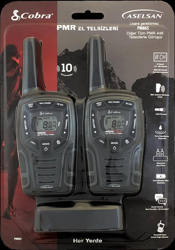 Aselsan PM-865 Pmr El Telsizi 2li Paket 8 Kanal+121 Alt Kanal  8 Km - Image 1