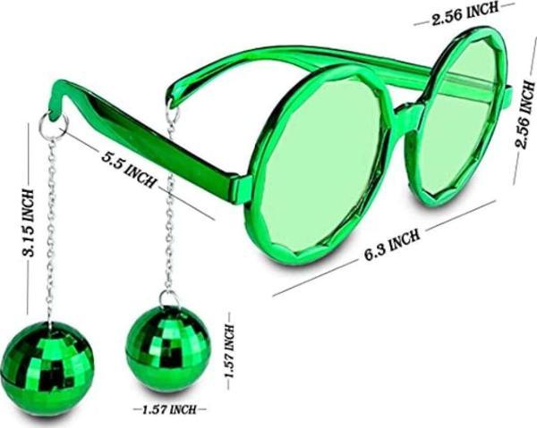 Disko Toplu Küpeli Parti Gözlüğü Yeşil Renk - Image 1