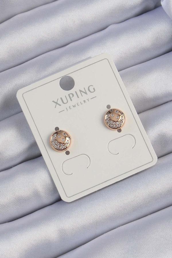 Xuping Rose Renk Zirkon Taşlı Yansımalı Oval Küpe - TJ-BKP9414 - Image 1