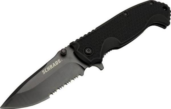 Schrade 5-1 Siyah Kamp Çakı 20cm- Yarı Otomatik, Testere Detaylı, Kemerlikli - Image 1
