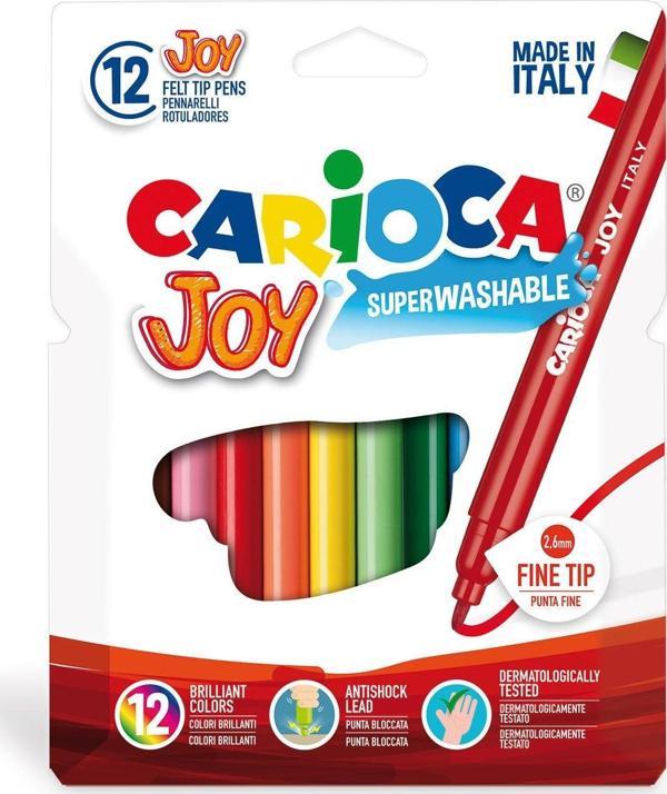 Carioca Keçeli Boya Kalemi Joy Süper Yıkanabilir 12 Li 40614 - Image 1