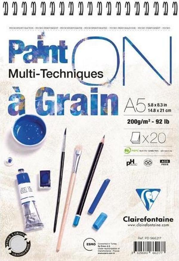 Clairefontaine Paınt-on A gr aın A5 cm Çizim Blok 200 gr 20 YP - Image 1