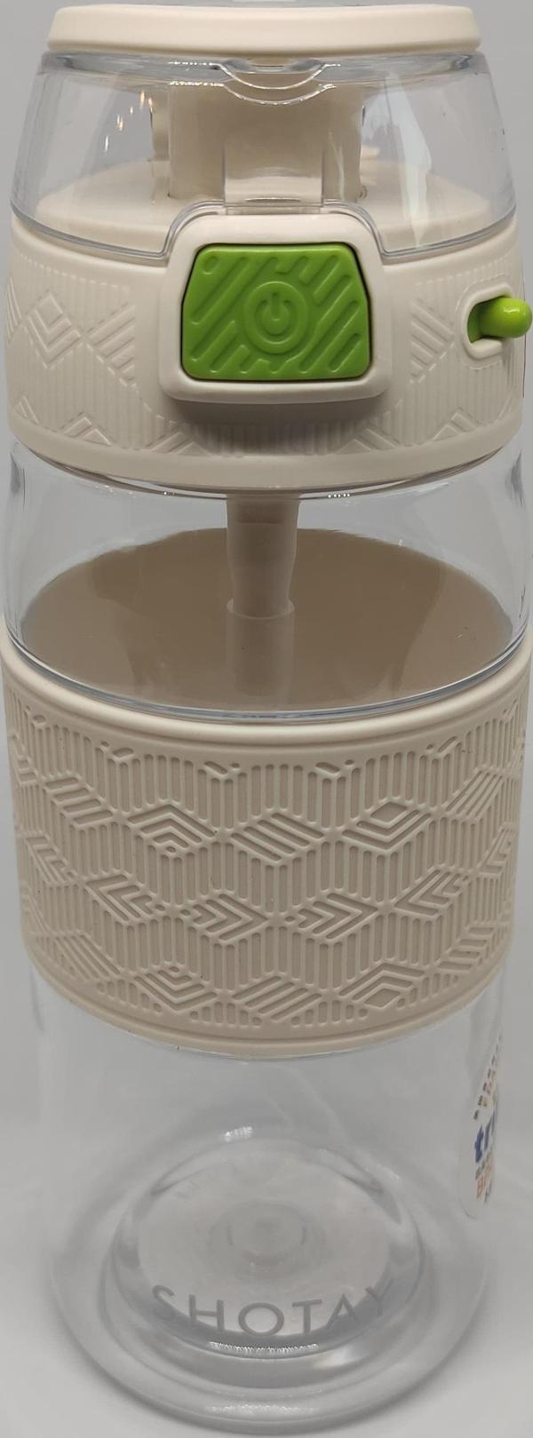 Shotay ST-7202 600ML Tritan Beyaz Şeffaf Matara Taşıma Aparatlı - Image 1