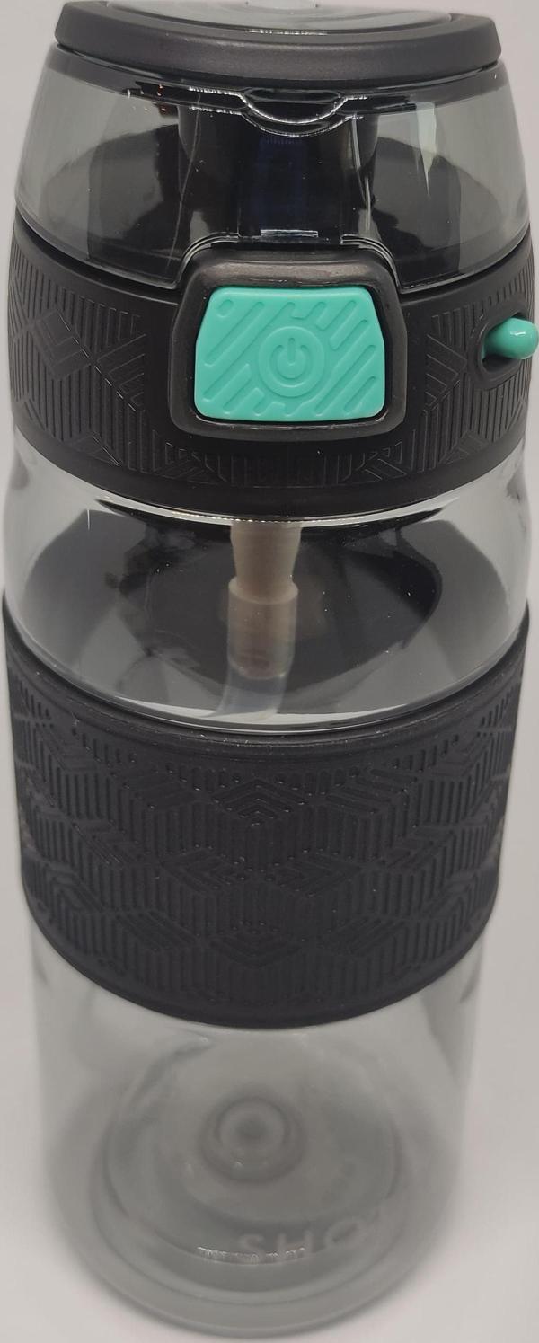 Shotay ST-7202 600ML Tritan Siyah Şeffaf Matara Taşıma Aparatlı - Image 1
