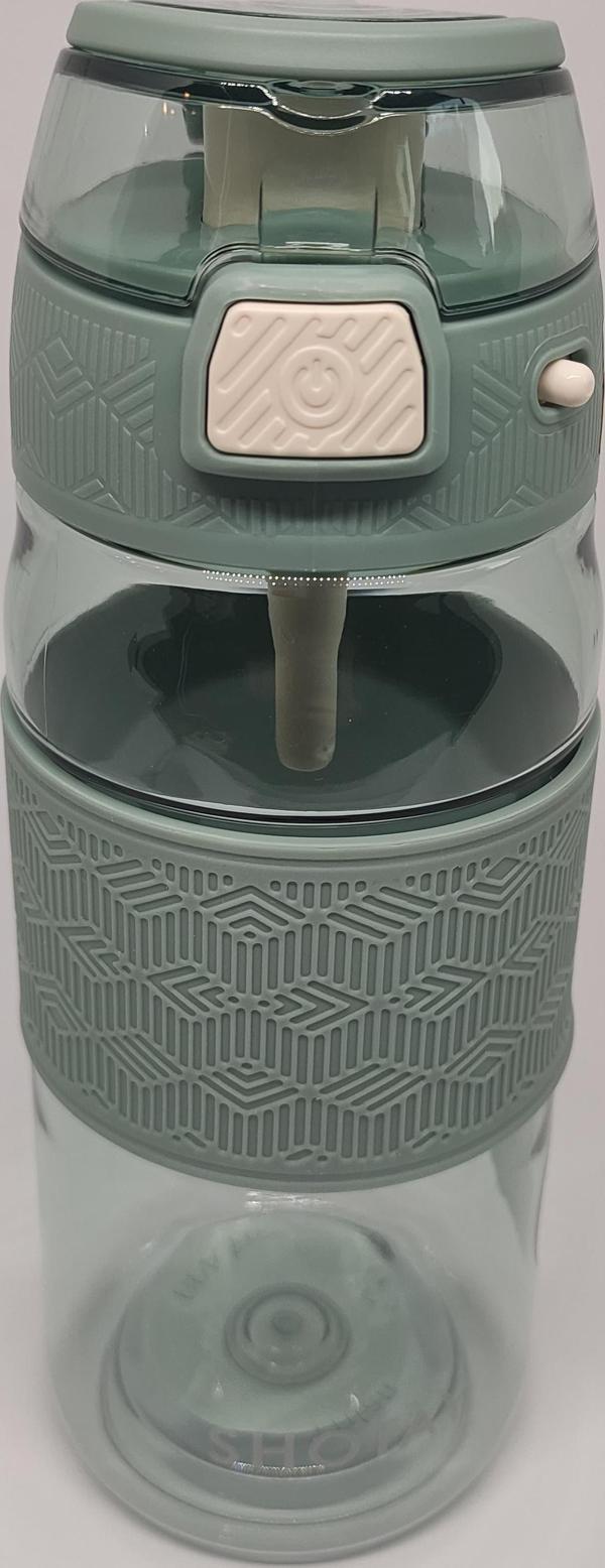 Shotay ST-7202 600ML Tritan Yeşil Şeffaf Matara Taşıma Aparatlı - Image 1