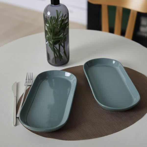 Keramika Yeşil Noyan Kayık Tabak 28 Cm 2 Adet 326 - Image 1