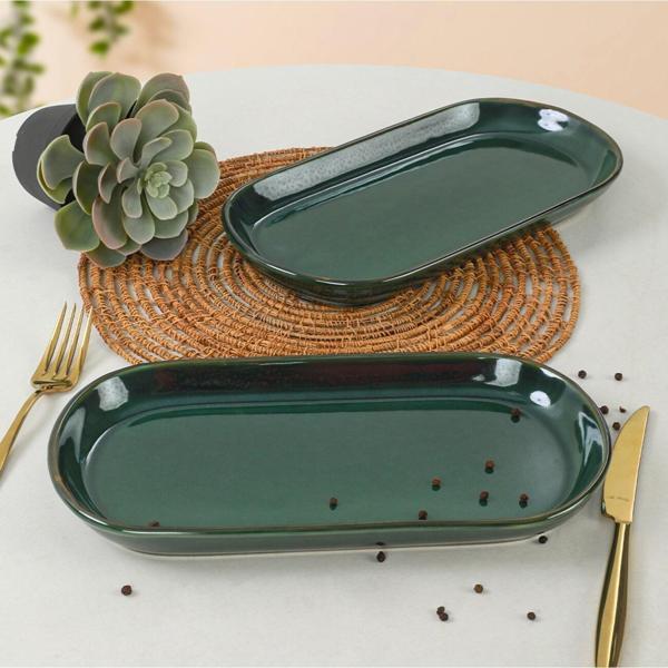 Keramika Zümrüt Noyan Kayık Tabak 2 Adet 26 Cm - Image 1
