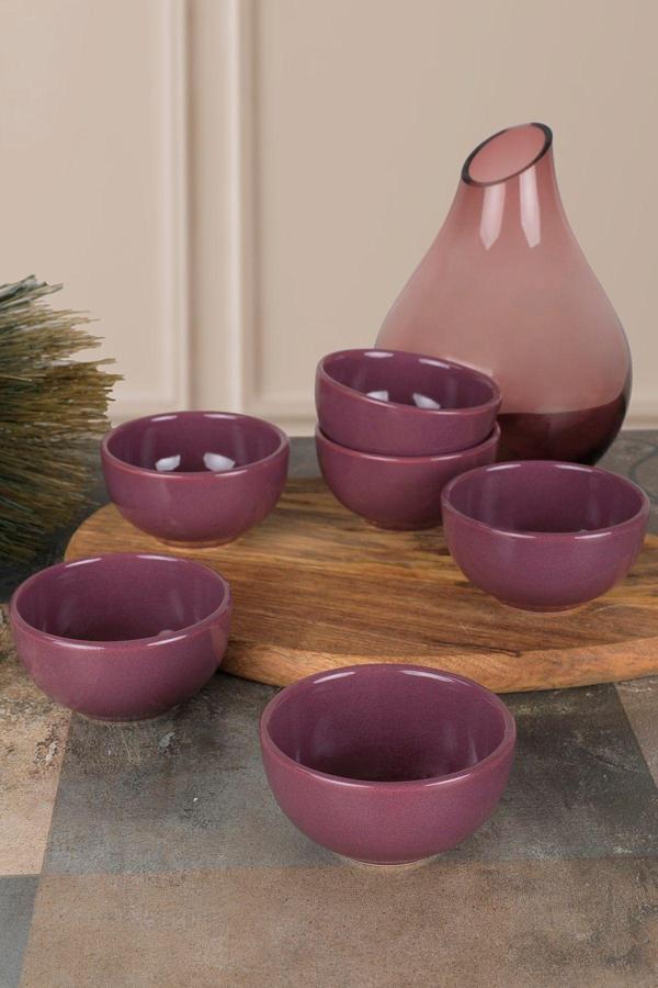 Keramika Bulut Mor Çerezlik/Sosluk 8 Cm 6 Adet - Image 1