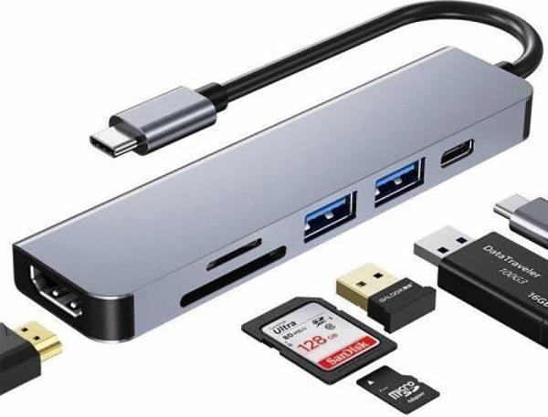 Daytona Hc-13C  Type-C To 2- USB 3.0 Sd Tf 4K Hd 1080P HDMI Pd Kart Okuyucu Çevirici Hub - Image 1